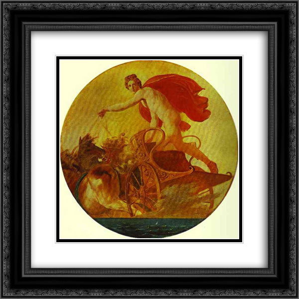 Pheb in His Chariot 20x20 Black Ornate Wood Framed Art Print Poster with Double Matting by Bryullov, Karl