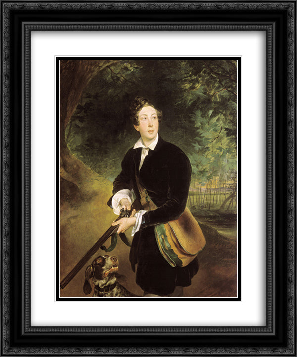 Portrait of the Poet and Playwright Alexey Tolstoy as a Youth 20x24 Black Ornate Wood Framed Art Print Poster with Double Matting by Bryullov, Karl