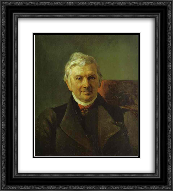 Portrait of the Professor of the Moscow Medical Academy K. A. Janish 20x22 Black Ornate Wood Framed Art Print Poster with Double Matting by Bryullov, Karl