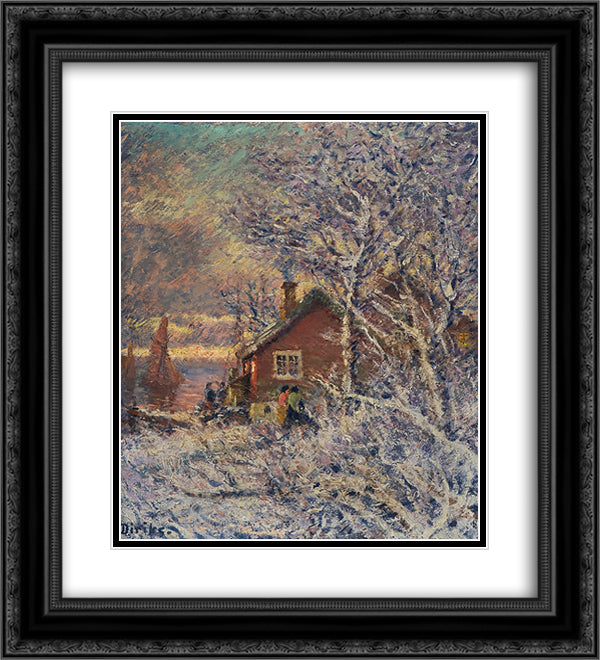 From Drobak 20x22 Black Ornate Wood Framed Art Print Poster with Double Matting by Diriks, Karl Edvard