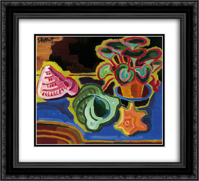Sea Snails 22x20 Black Ornate Wood Framed Art Print Poster with Double Matting by Schmidt Rottluff, Karl