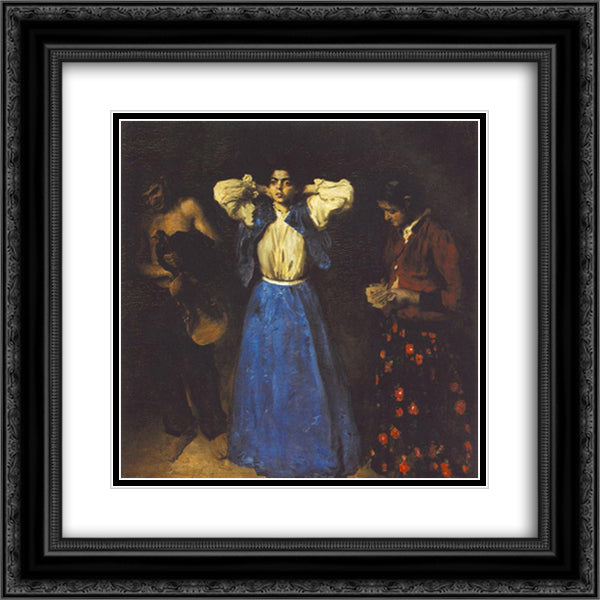 Gipsies 20x20 Black Ornate Wood Framed Art Print Poster with Double Matting by Ferenczy, Karoly