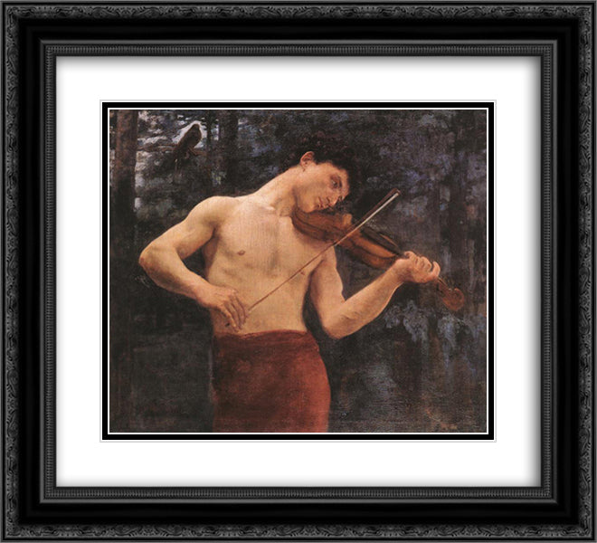 Orpheus 22x20 Black Ornate Wood Framed Art Print Poster with Double Matting by Ferenczy, Karoly