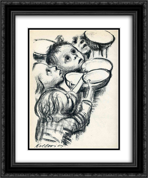 Germany's children starve! 20x24 Black Ornate Wood Framed Art Print Poster with Double Matting by Kollwitz, Kathe