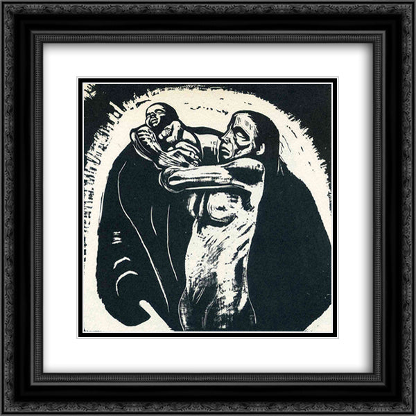 The Sacrifice 20x20 Black Ornate Wood Framed Art Print Poster with Double Matting by Kollwitz, Kathe
