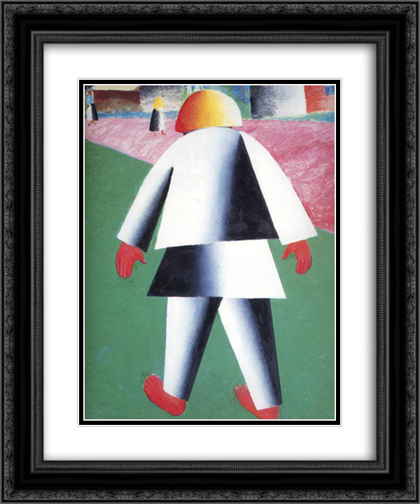 Boy 20x24 Black Ornate Wood Framed Art Print Poster with Double Matting by Malevich, Kazimir