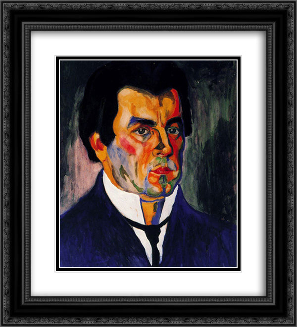 Self Portrait 20x22 Black Ornate Wood Framed Art Print Poster with Double Matting by Malevich, Kazimir