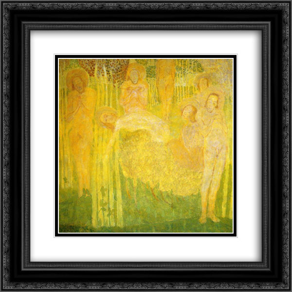 Sketch for fresco 20x20 Black Ornate Wood Framed Art Print Poster with Double Matting by Malevich, Kazimir