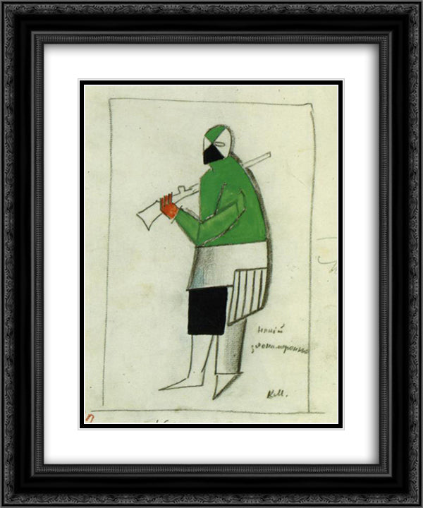 Someone Wicked 20x24 Black Ornate Wood Framed Art Print Poster with Double Matting by Malevich, Kazimir