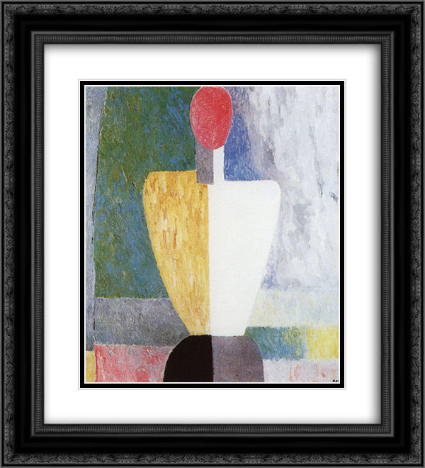 Torso 20x22 Black Ornate Wood Framed Art Print Poster with Double Matting by Malevich, Kazimir