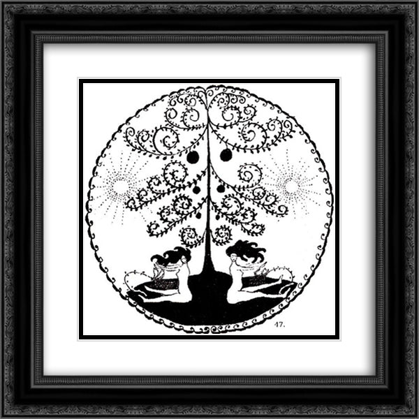 Two dryads 20x20 Black Ornate Wood Framed Art Print Poster with Double Matting by Malevich, Kazimir