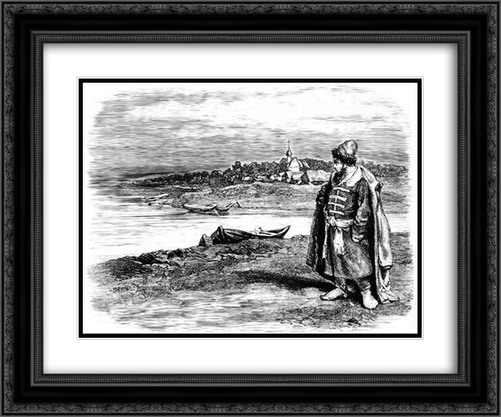 Sadko 24x20 Black Ornate Wood Framed Art Print Poster with Double Matting by Lebedev, Klavdy
