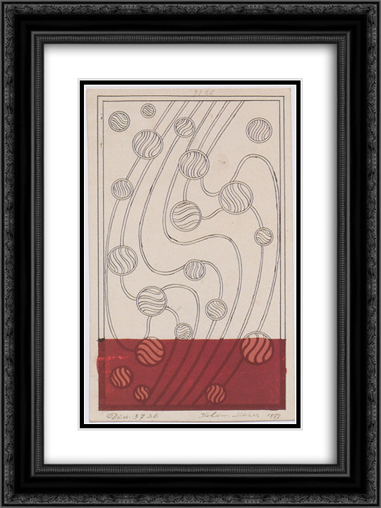 Daghestan rug design bubbles for Backhausen 18x24 Black Ornate Wood Framed Art Print Poster with Double Matting by Moser, Koloman