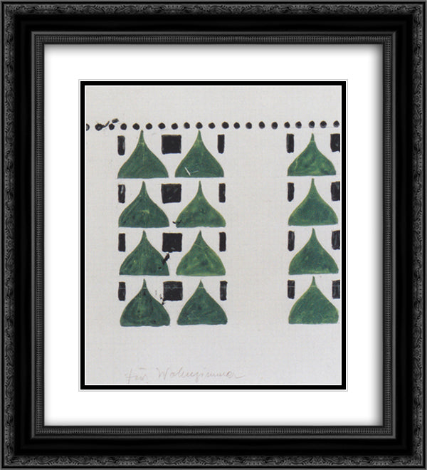 Draft for wall decoration in the living room of the apartment in Berlin Stonborough 20x22 Black Ornate Wood Framed Art Print Poster with Double Matting by Moser, Koloman