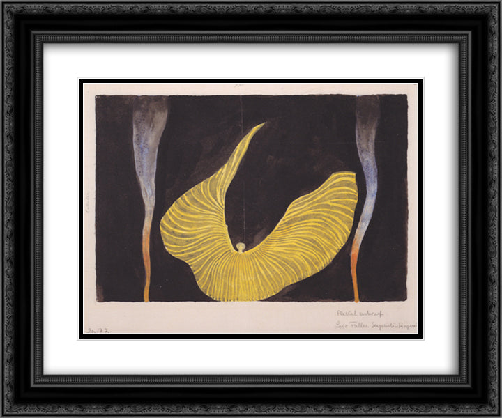 Serpentine dancer. Poster design for Lois Fuller. 24x20 Black Ornate Wood Framed Art Print Poster with Double Matting by Moser, Koloman