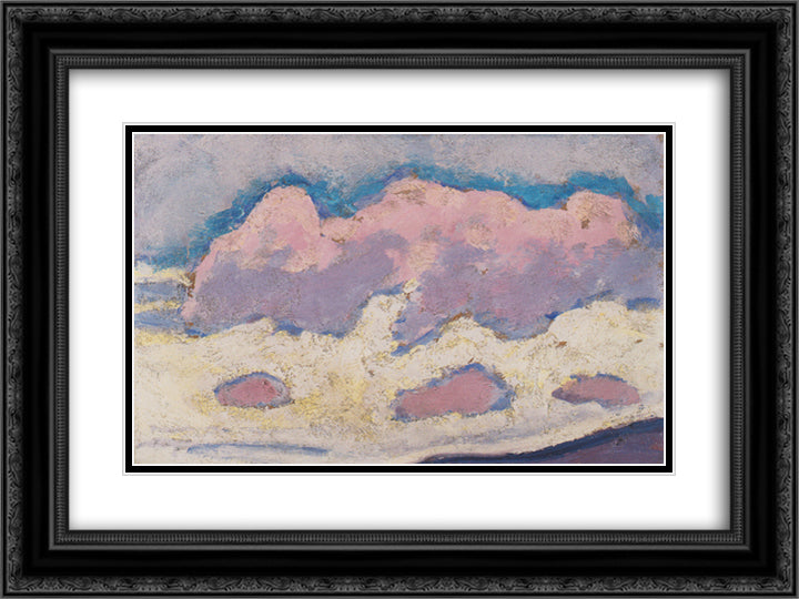 Study of clouds 24x18 Black Ornate Wood Framed Art Print Poster with Double Matting by Moser, Koloman