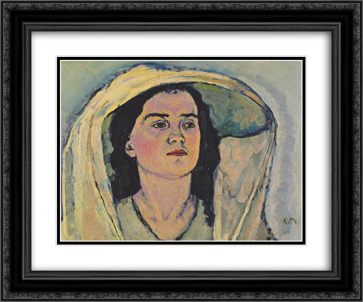 Study of Portrait of Venus in the Grotto 24x20 Black Ornate Wood Framed Art Print Poster with Double Matting by Moser, Koloman