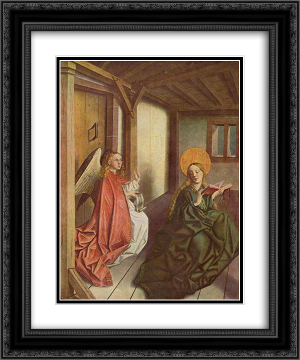 Annunciation 20x24 Black Ornate Wood Framed Art Print Poster with Double Matting by Witz, Konrad