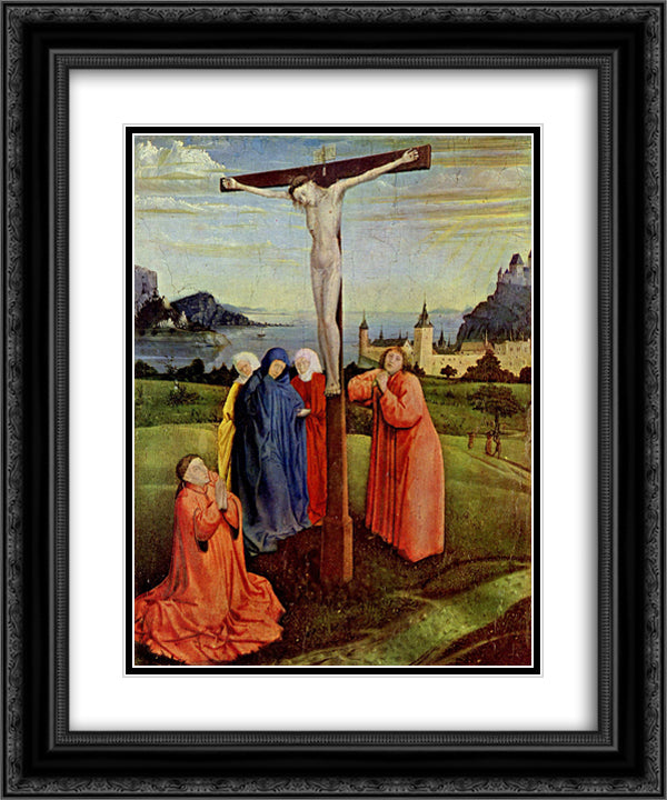 Crucifixion 20x24 Black Ornate Wood Framed Art Print Poster with Double Matting by Witz, Konrad