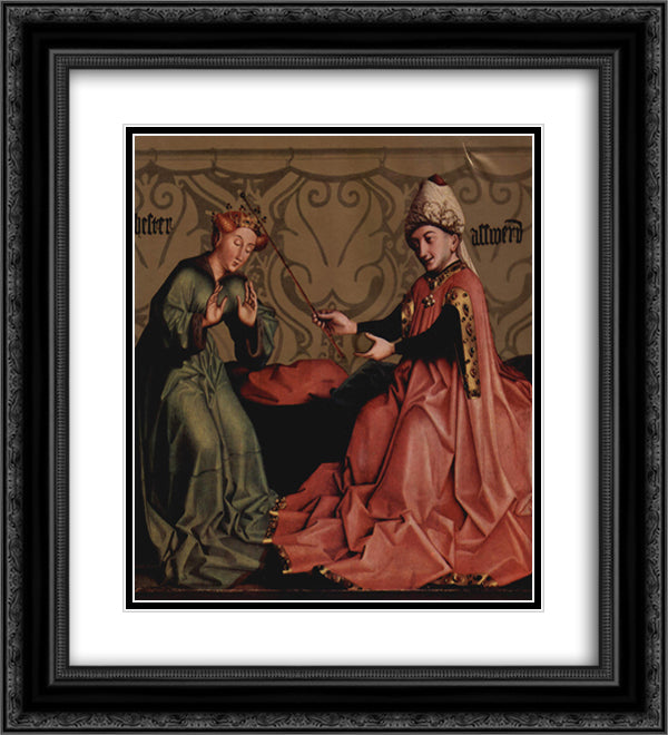 Esther before Ahasuerus 20x22 Black Ornate Wood Framed Art Print Poster with Double Matting by Witz, Konrad