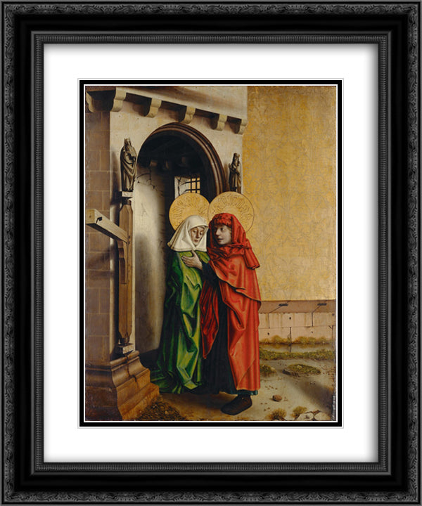 Joachim and Anna in front of the Golden Gate 20x24 Black Ornate Wood Framed Art Print Poster with Double Matting by Witz, Konrad