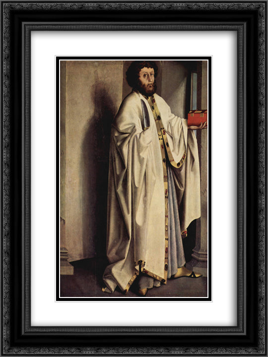 St. Bartholomew 18x24 Black Ornate Wood Framed Art Print Poster with Double Matting by Witz, Konrad