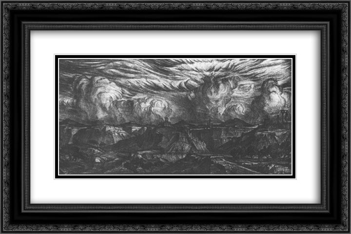 Ancient land 24x16 Black Ornate Wood Framed Art Print Poster with Double Matting by Bogaevsky, Konstantin