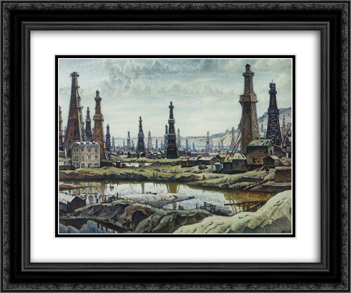 Bibi-Heybat 24x20 Black Ornate Wood Framed Art Print Poster with Double Matting by Bogaevsky, Konstantin