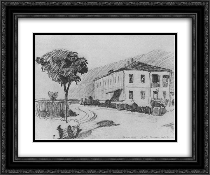 Estate in Kenegeze 24x20 Black Ornate Wood Framed Art Print Poster with Double Matting by Bogaevsky, Konstantin