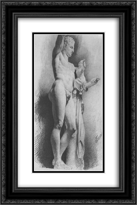 Hermes 16x24 Black Ornate Wood Framed Art Print Poster with Double Matting by Bogaevsky, Konstantin