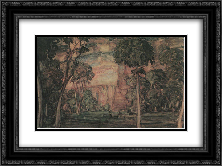 Landscape 24x18 Black Ornate Wood Framed Art Print Poster with Double Matting by Bogaevsky, Konstantin