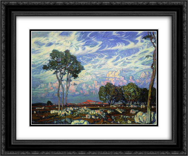 Last Rays 24x20 Black Ornate Wood Framed Art Print Poster with Double Matting by Bogaevsky, Konstantin