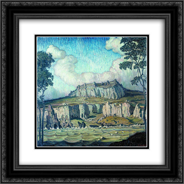 Seashore 20x20 Black Ornate Wood Framed Art Print Poster with Double Matting by Bogaevsky, Konstantin
