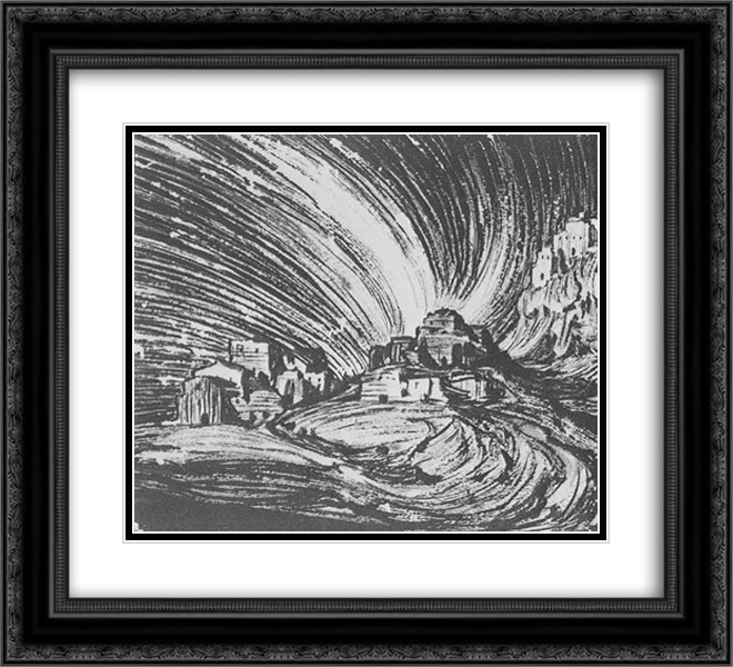Star the Wormwood 22x20 Black Ornate Wood Framed Art Print Poster with Double Matting by Bogaevsky, Konstantin