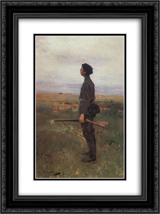 A poor shot 18x24 Black Ornate Wood Framed Art Print Poster with Double Matting by Korovin, Konstantin