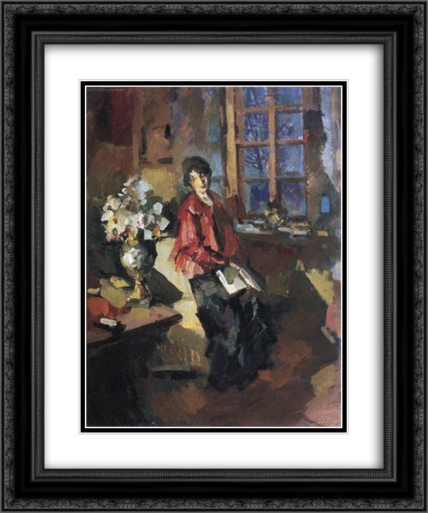 Actress Hope Komarovskaya 20x24 Black Ornate Wood Framed Art Print Poster with Double Matting by Korovin, Konstantin