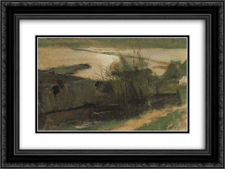 At the Oke 24x18 Black Ornate Wood Framed Art Print Poster with Double Matting by Korovin, Konstantin