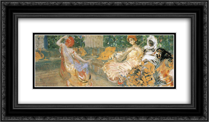 Bakhchisaray 24x14 Black Ornate Wood Framed Art Print Poster with Double Matting by Korovin, Konstantin