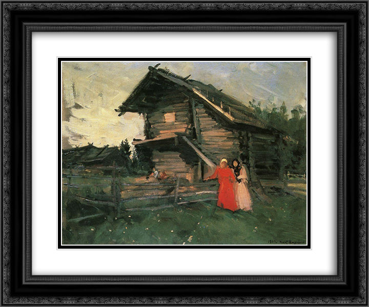 Barn 24x20 Black Ornate Wood Framed Art Print Poster with Double Matting by Korovin, Konstantin