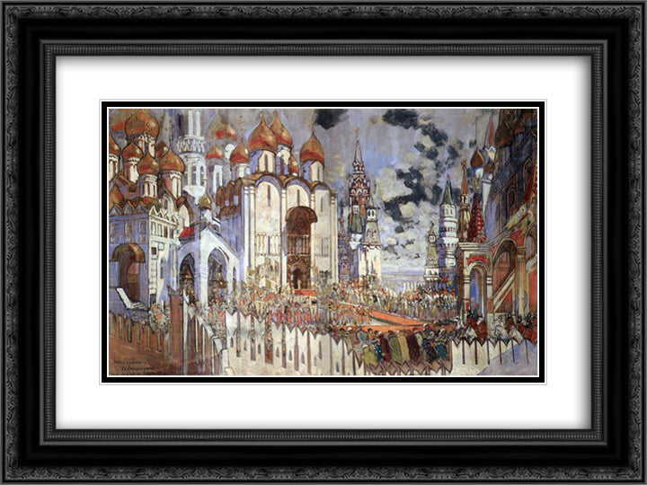 Boris Godunov.Coronation 24x18 Black Ornate Wood Framed Art Print Poster with Double Matting by Korovin, Konstantin