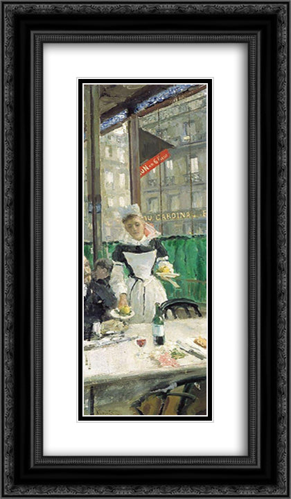 Breakfast time 14x24 Black Ornate Wood Framed Art Print Poster with Double Matting by Korovin, Konstantin