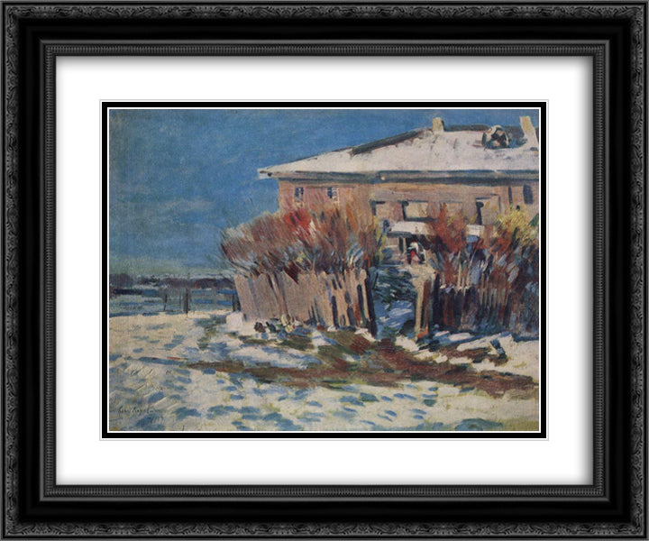 By the spring 24x20 Black Ornate Wood Framed Art Print Poster with Double Matting by Korovin, Konstantin