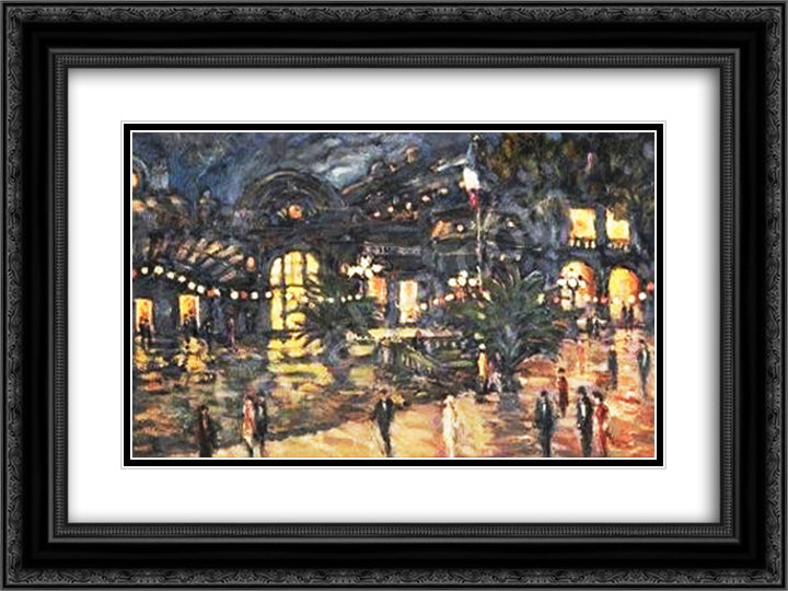 Casino in Vichy 24x18 Black Ornate Wood Framed Art Print Poster with Double Matting by Korovin, Konstantin