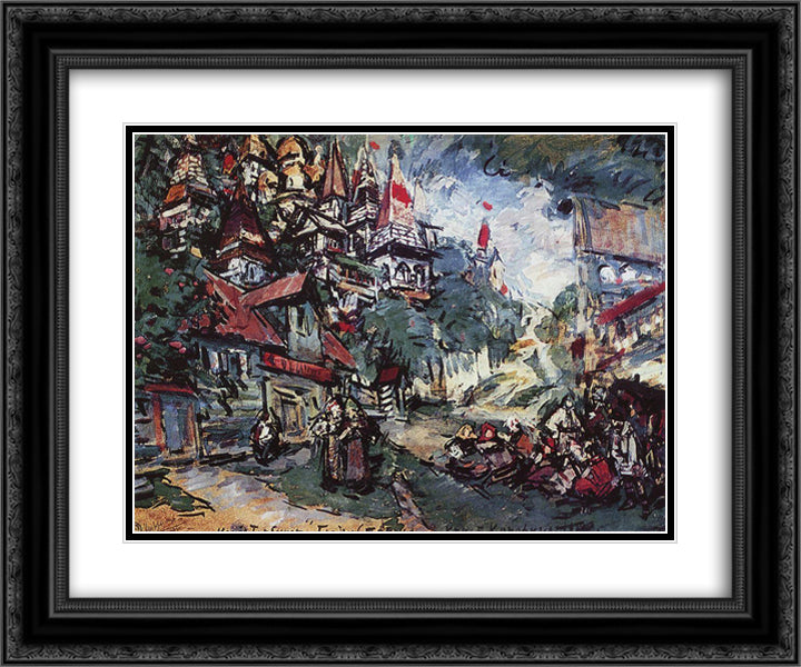 Castle-Capital 24x20 Black Ornate Wood Framed Art Print Poster with Double Matting by Korovin, Konstantin