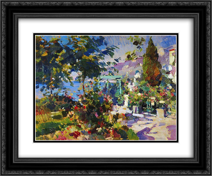 Crimea.Gursuf 24x20 Black Ornate Wood Framed Art Print Poster with Double Matting by Korovin, Konstantin