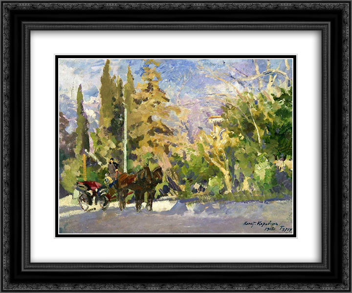 Gurzuf 24x20 Black Ornate Wood Framed Art Print Poster with Double Matting by Korovin, Konstantin