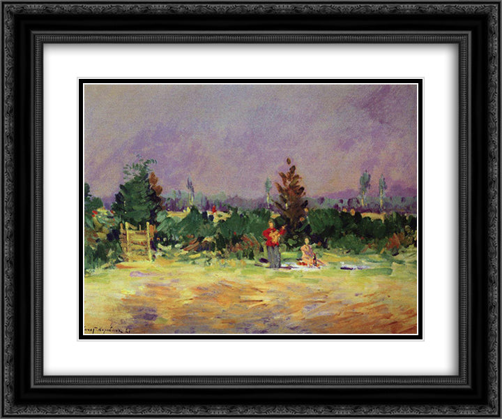 Hot day at Moscow 24x20 Black Ornate Wood Framed Art Print Poster with Double Matting by Korovin, Konstantin