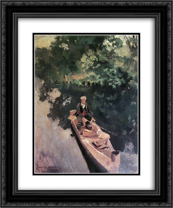 In the boat 20x24 Black Ornate Wood Framed Art Print Poster with Double Matting by Korovin, Konstantin