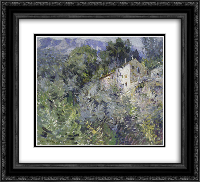 In the south of France 22x20 Black Ornate Wood Framed Art Print Poster with Double Matting by Korovin, Konstantin
