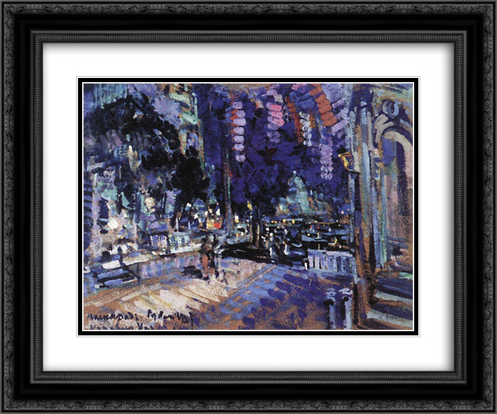 Masquerade 24x20 Black Ornate Wood Framed Art Print Poster with Double Matting by Korovin, Konstantin
